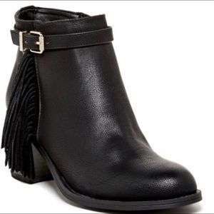CIRCUS BY SAM EDELMAN Black Fringe Jolie Bootie size 8 women’s